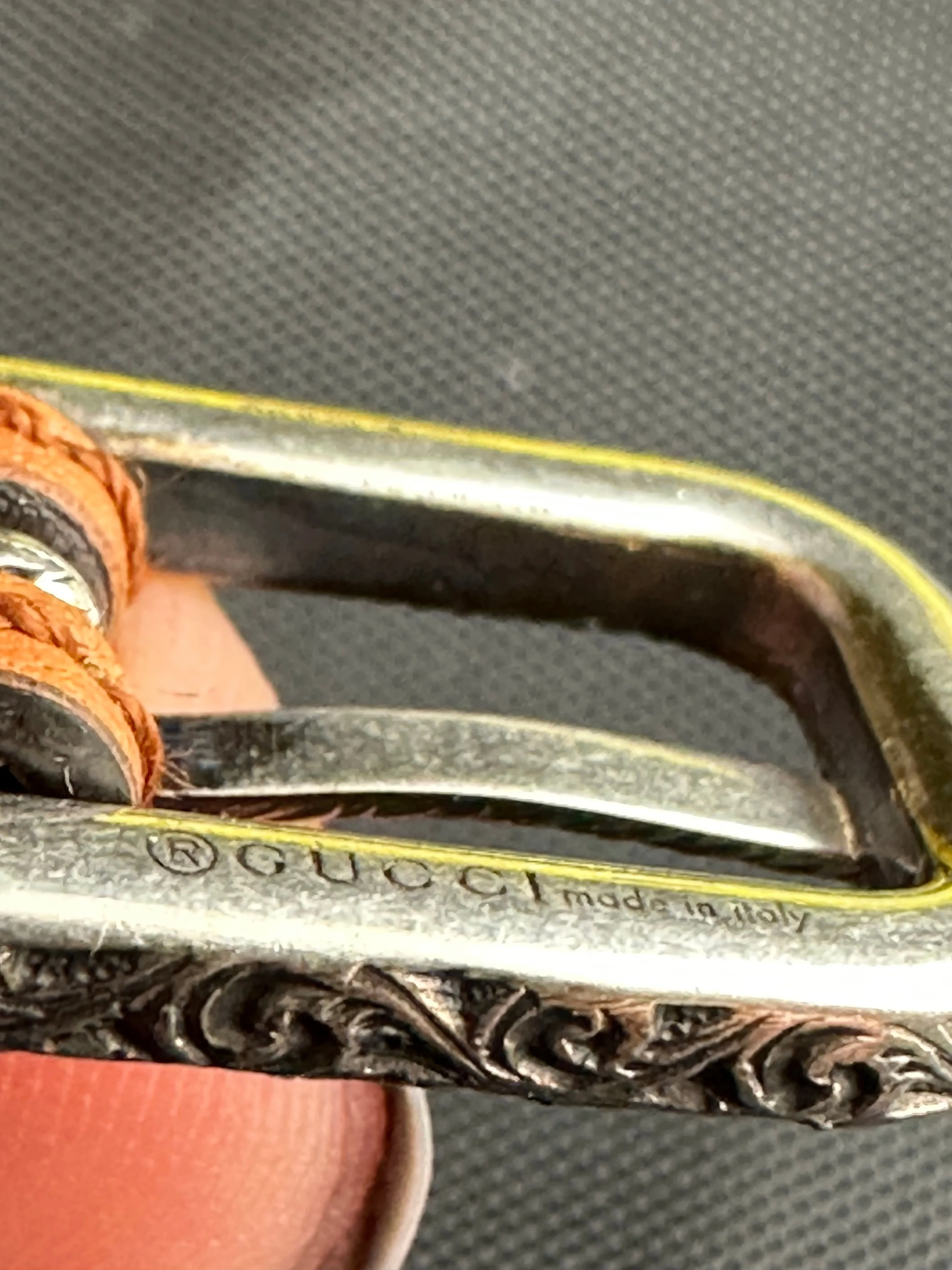 Gucci Garden Leather Bracelet with Silver Logo