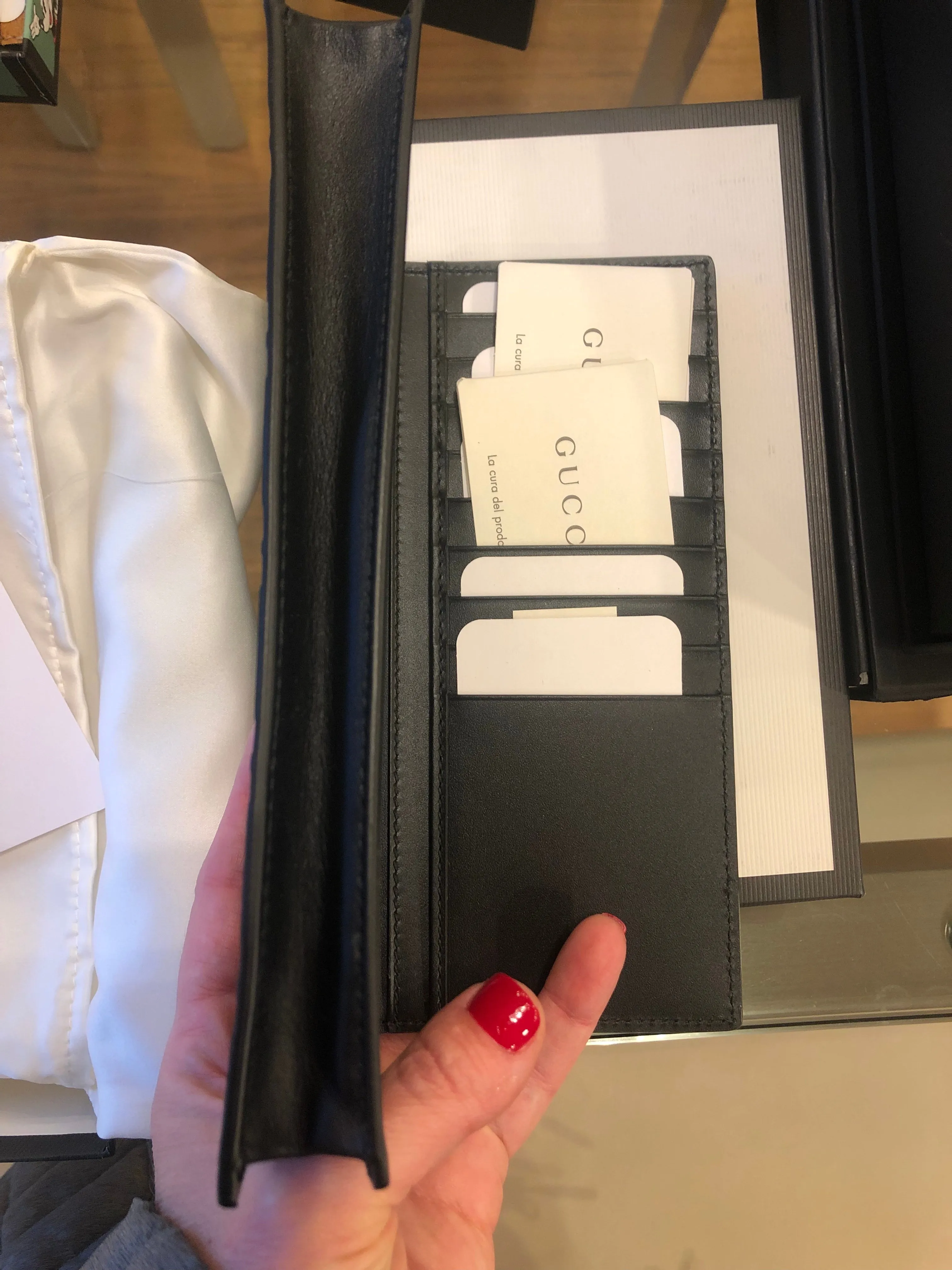 Gucci GG Guccissima Long Leather Wallet in Black