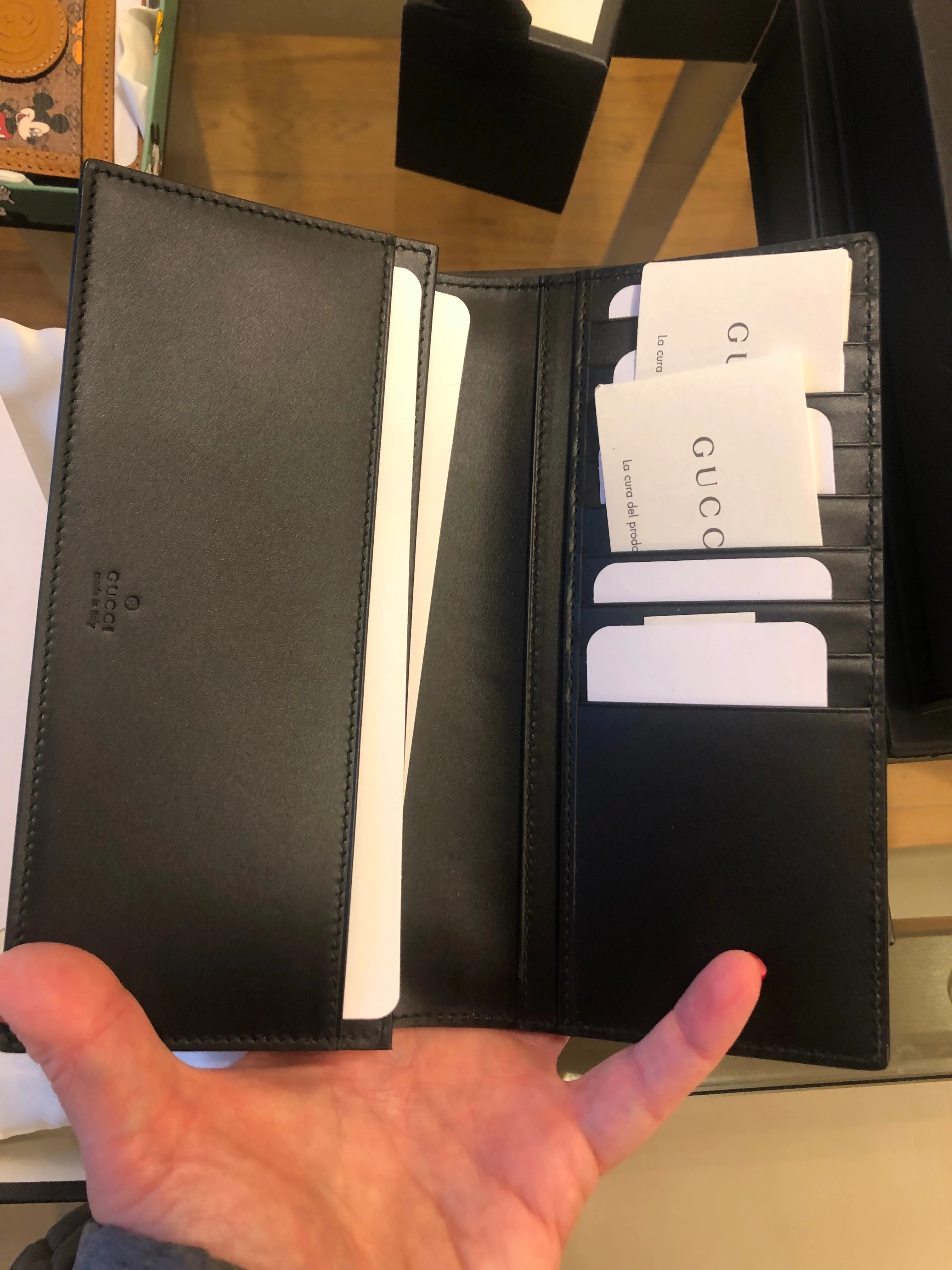 Gucci GG Guccissima Long Leather Wallet in Black