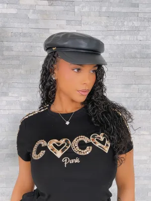 H3496-PU LEATHER BERET HATS
