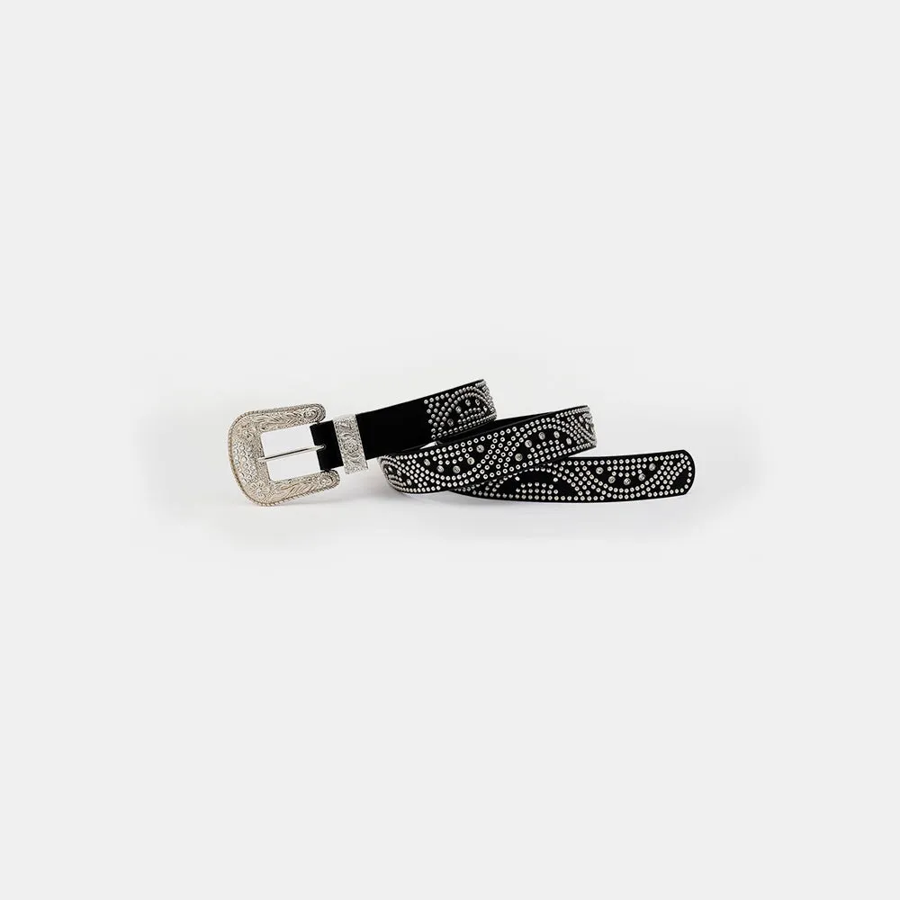 Hazel Blues® |  Studded Rhinestone PU Leather Belt