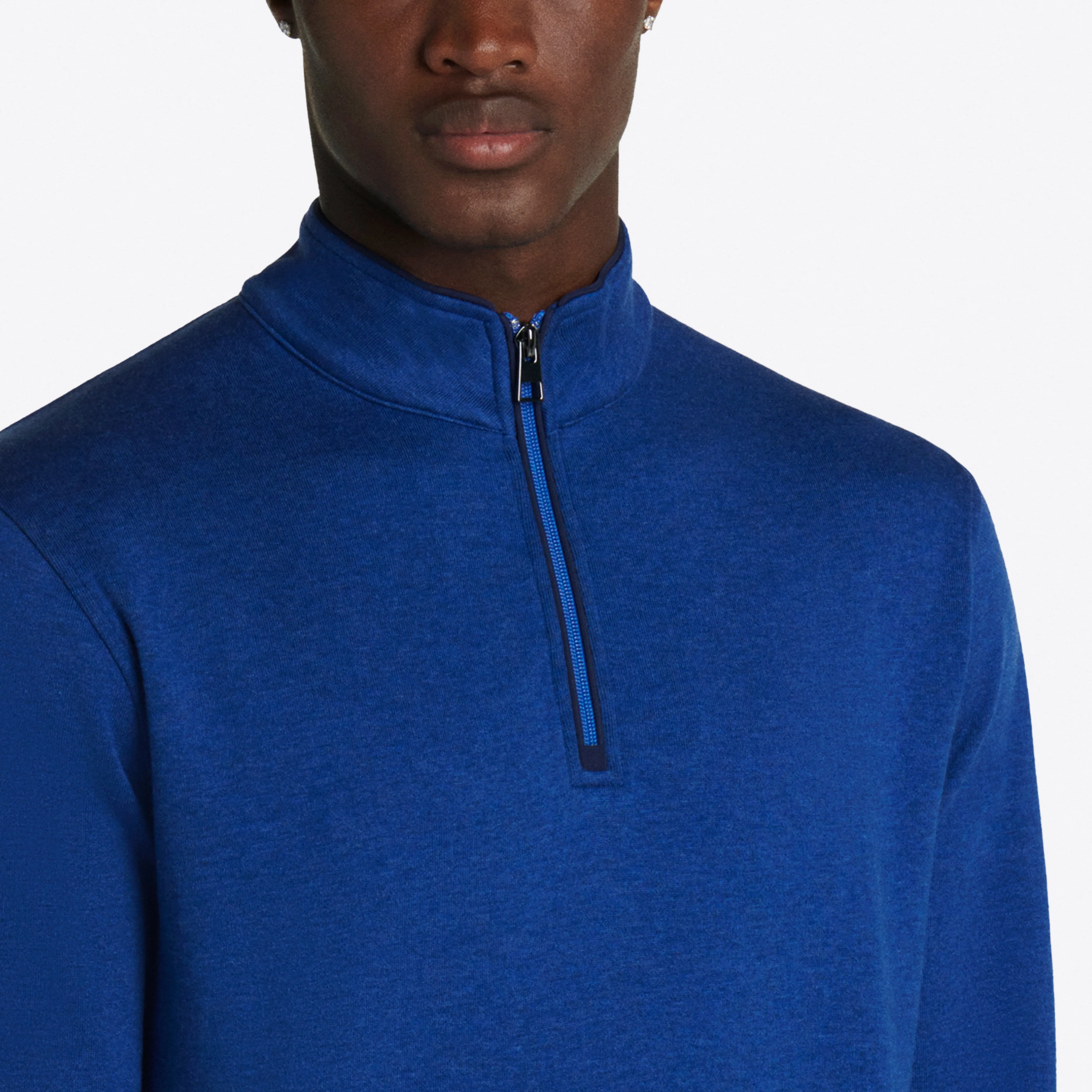 Heather Quarter Zip Mock Neck Pullover