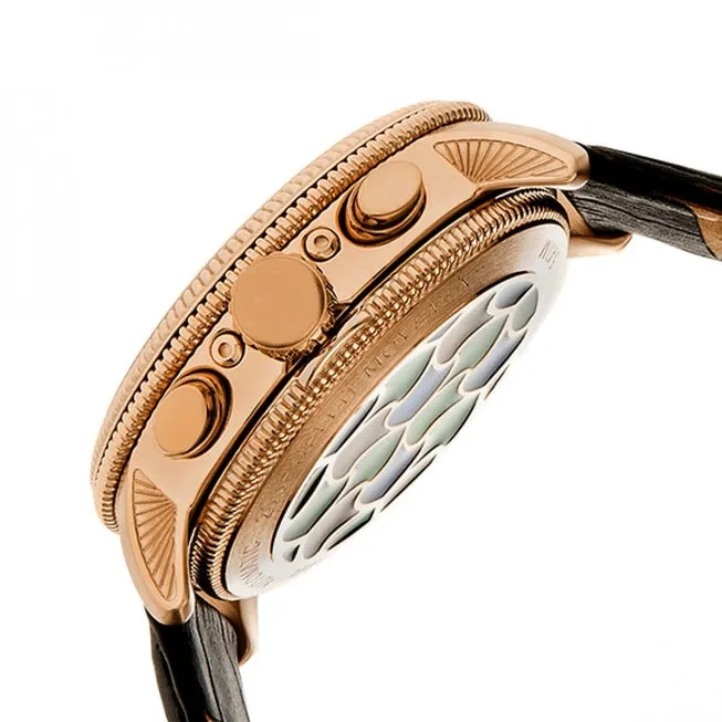 Heritor Automatic Aura Semi-Skeleton Leather-Band Watch HERHR3503