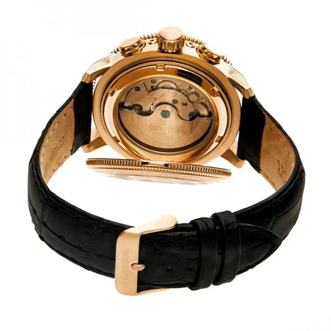 Heritor Automatic Aura Semi-Skeleton Leather-Band Watch HERHR3503