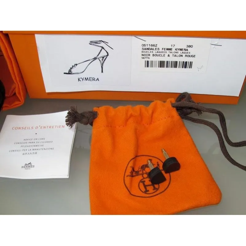 Hermes Black/Red Kymera Sandals Women Shoes SZ38, BNIB!