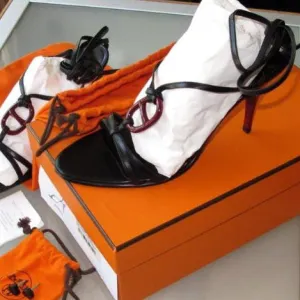 Hermes Black/Red Kymera Sandals Women Shoes SZ38, BNIB!