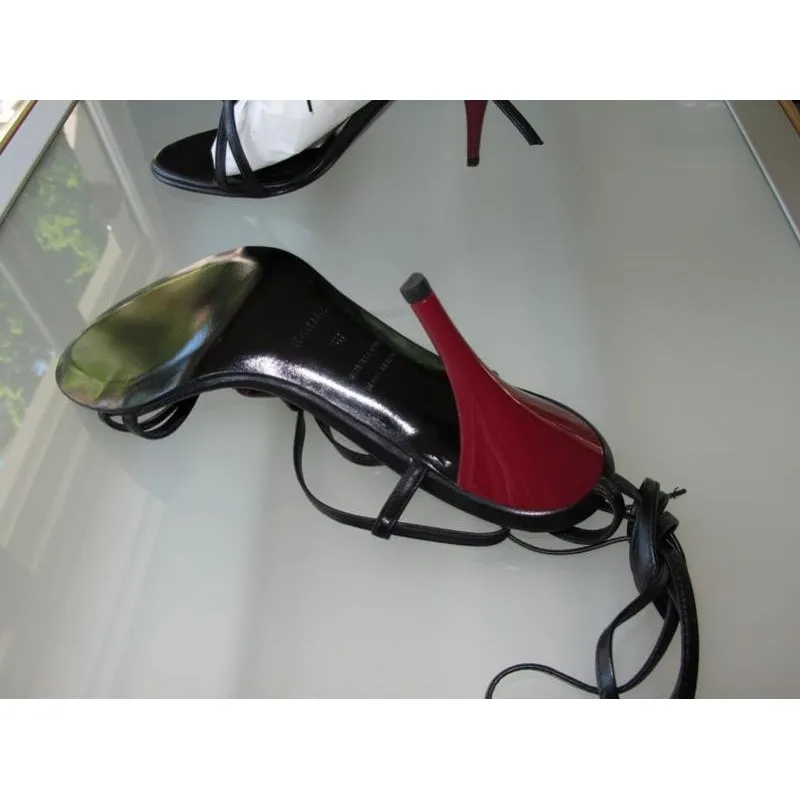 Hermes Black/Red Kymera Sandals Women Shoes SZ38, BNIB!