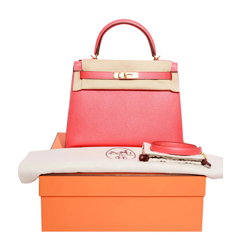 Hermès Epsom Kelly 28 Rose Jaipur Bag