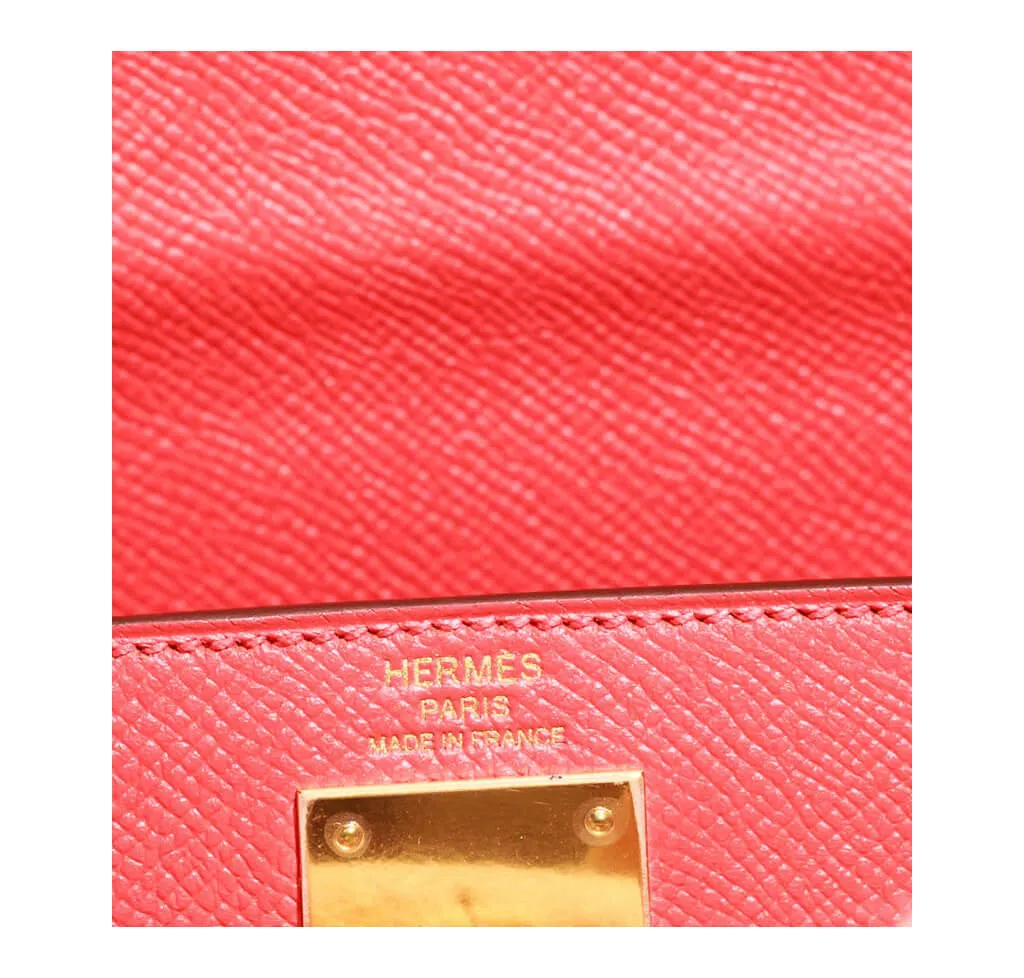 Hermès Epsom Kelly 28 Rose Jaipur Bag