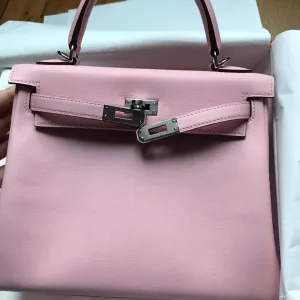 Hermès Kelly 25 Rose Sakura Swift Palladium Hardware PHW