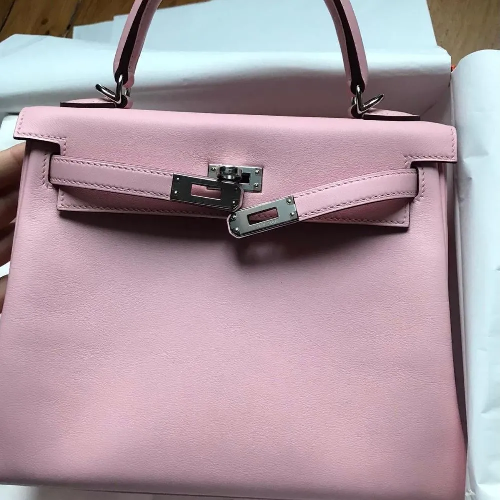 Hermès Kelly 25 Rose Sakura Swift Palladium Hardware PHW