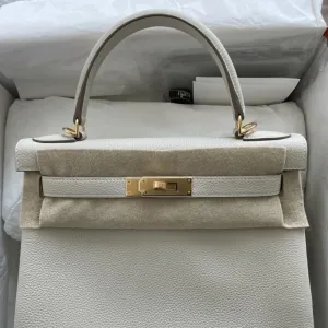 Hermès Kelly 28 Craie Togo Gold Hardware GHW