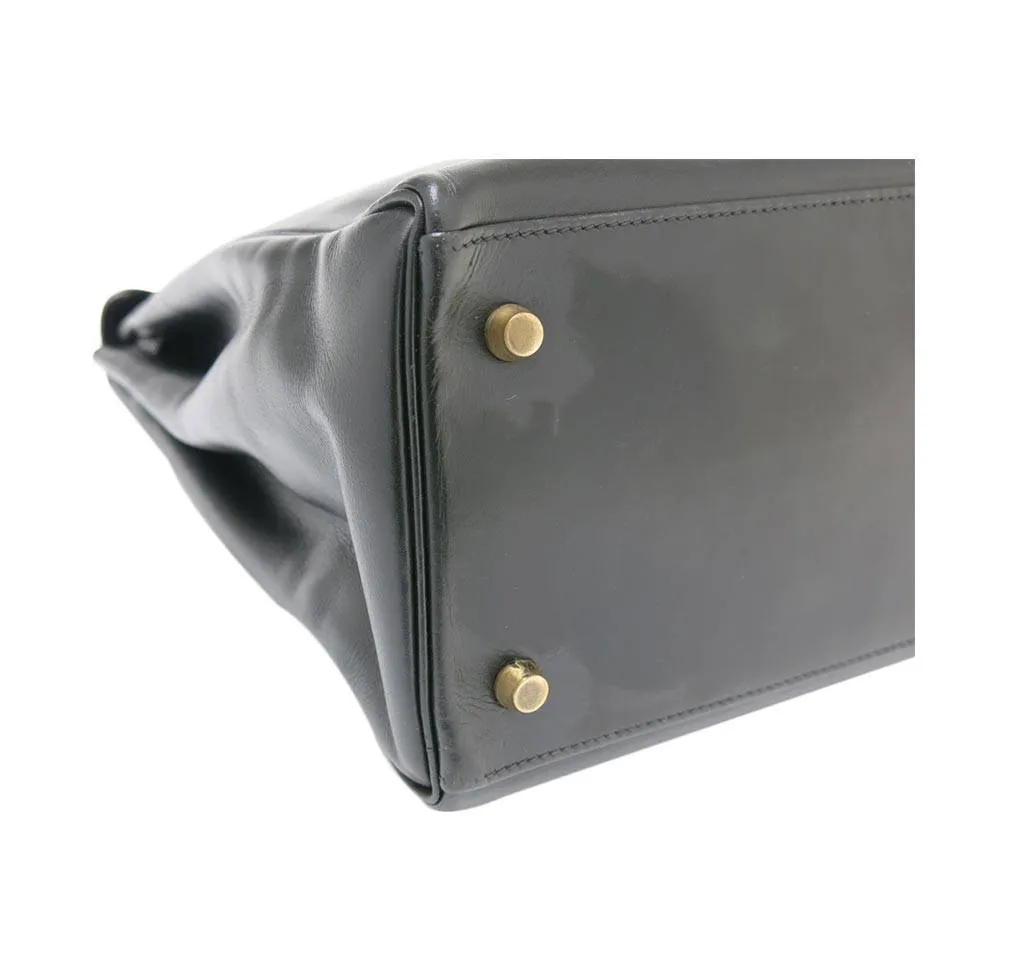 Hermès Kelly 35 Black Box Calf Bag GHW