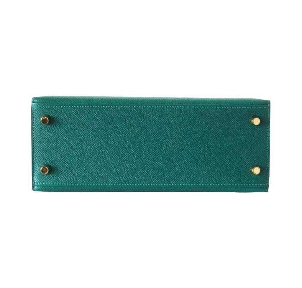 Hermès Kelly Sellier Bag 28 Malachite GHW