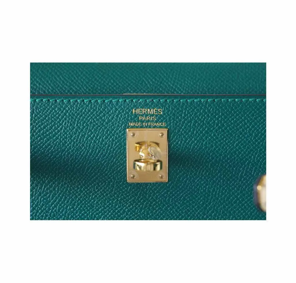 Hermès Kelly Sellier Bag 28 Malachite GHW
