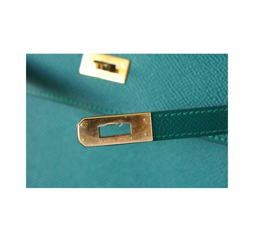 Hermès Kelly Sellier Bag 28 Malachite GHW