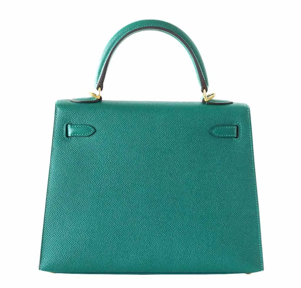 Hermès Kelly Sellier Bag 28 Malachite GHW