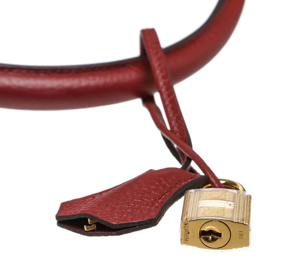 Hermès Rouge H Bag Kelly 35  GHW
