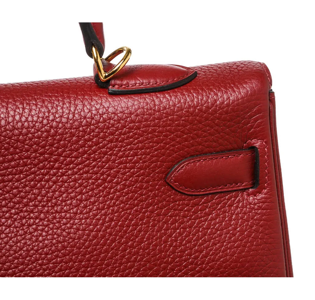 Hermès Rouge H Bag Kelly 35  GHW