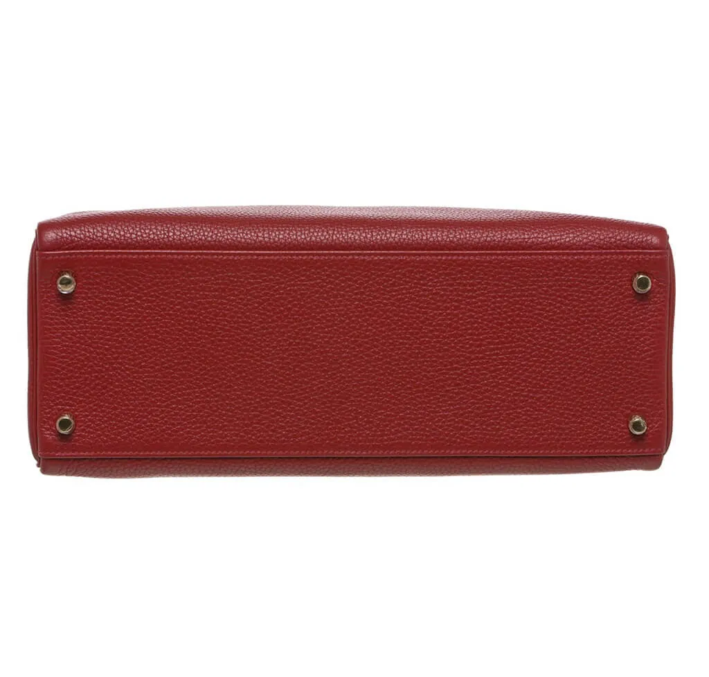 Hermès Rouge H Bag Kelly 35  GHW