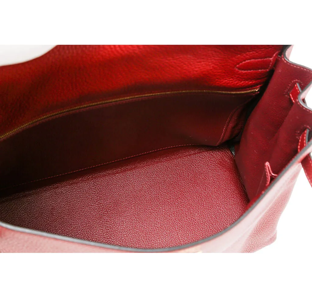 Hermès Rouge H Bag Kelly 35  GHW