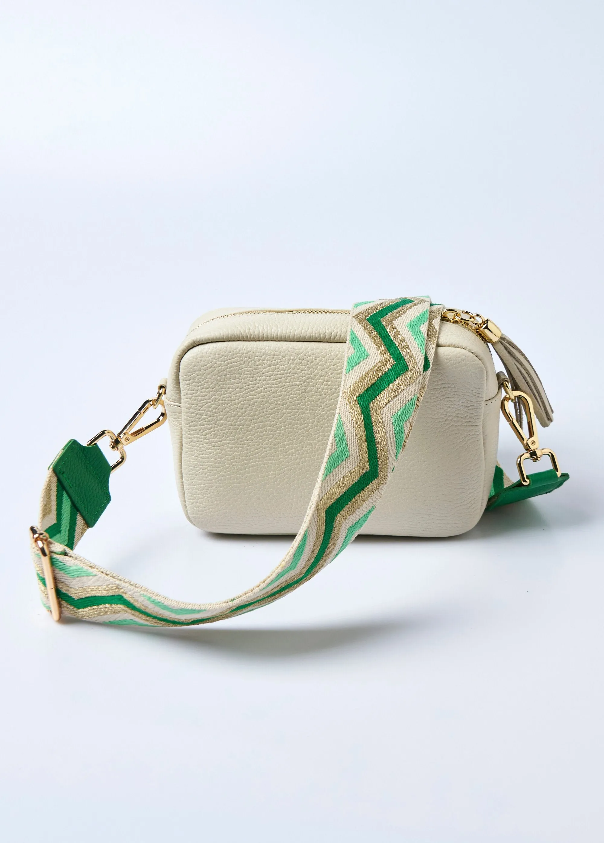 Herringbone woven handbag strap