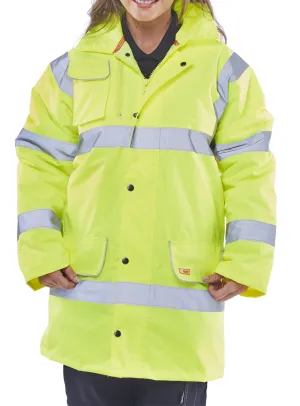 Hi Viz Fleece Lined Traffic Jacket Yellow
