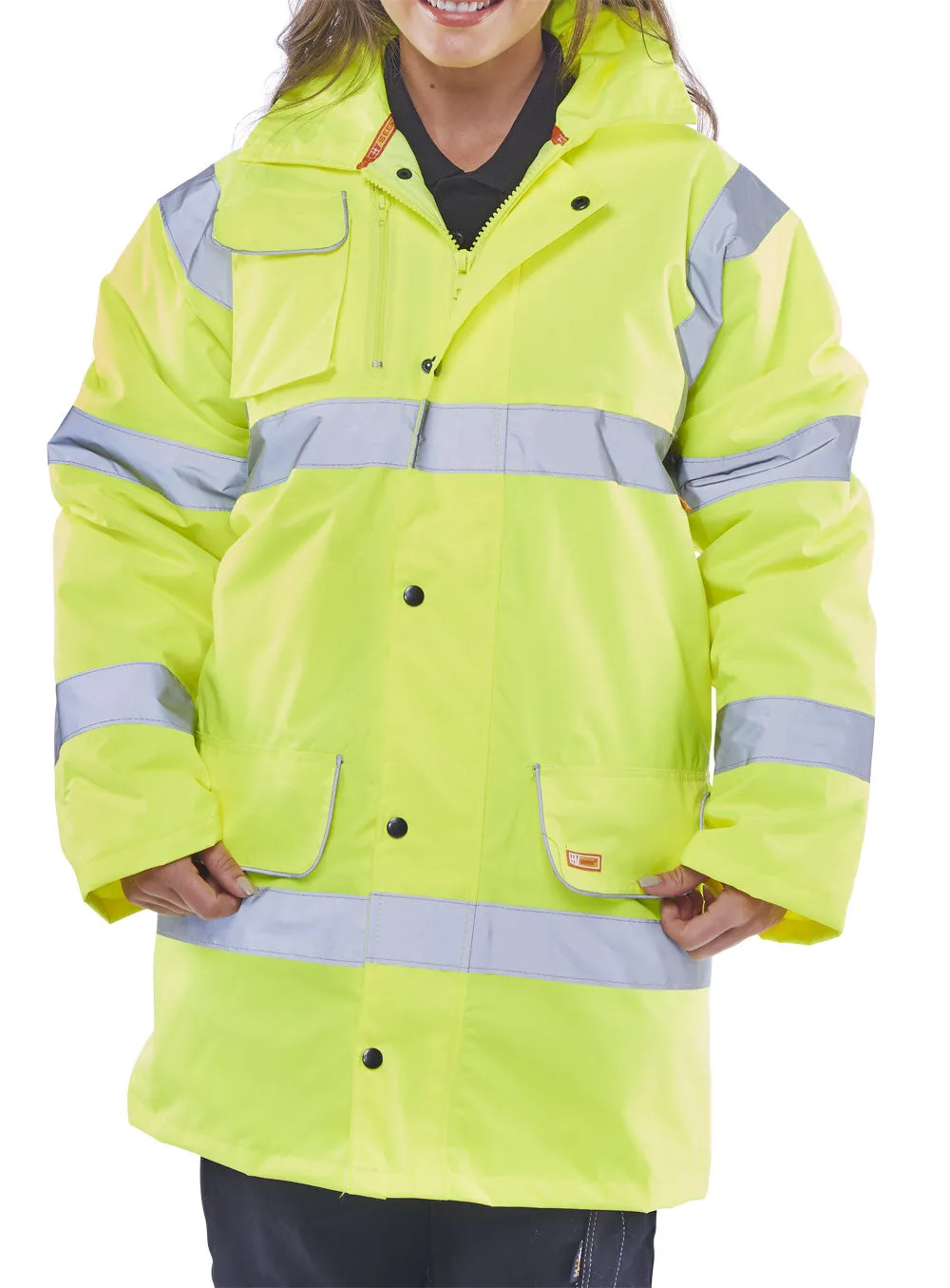Hi Viz Fleece Lined Traffic Jacket Yellow
