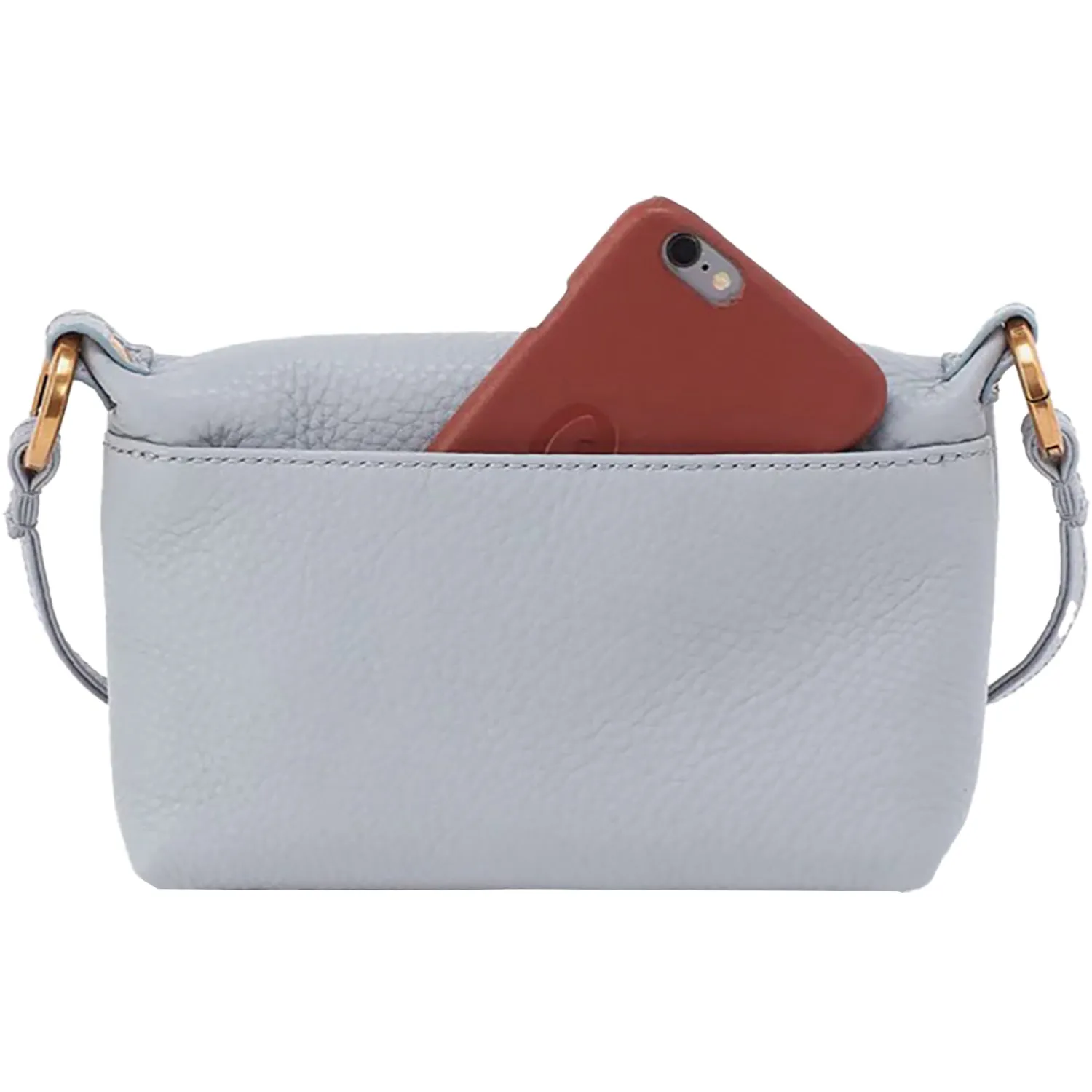 Hobo Run About Crossbody Blue Pearl Pebbled Leather