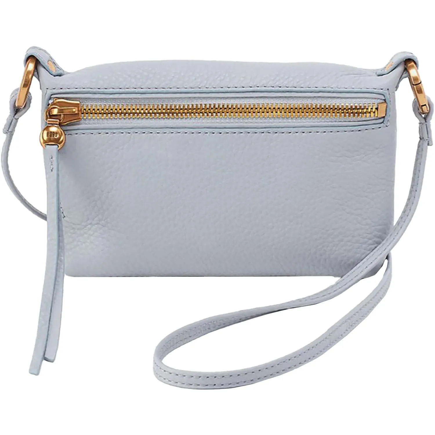 Hobo Run About Crossbody Blue Pearl Pebbled Leather