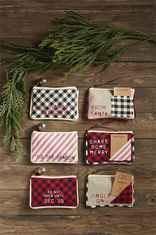 Holiday Check Gift Pouch