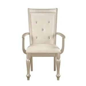 Homelegance Celandine Arm Chair in Silver (Set of 2)