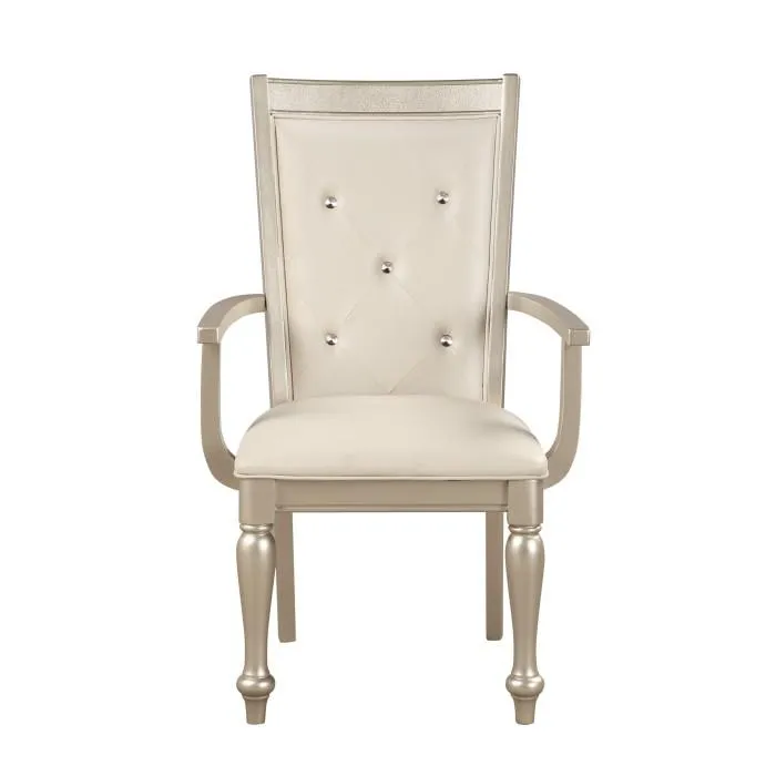 Homelegance Celandine Arm Chair in Silver (Set of 2)