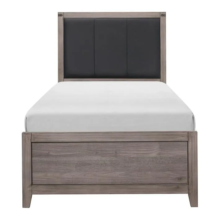 Homelegance Woodrow Twin Panel Bed in Gray 2042T-1*