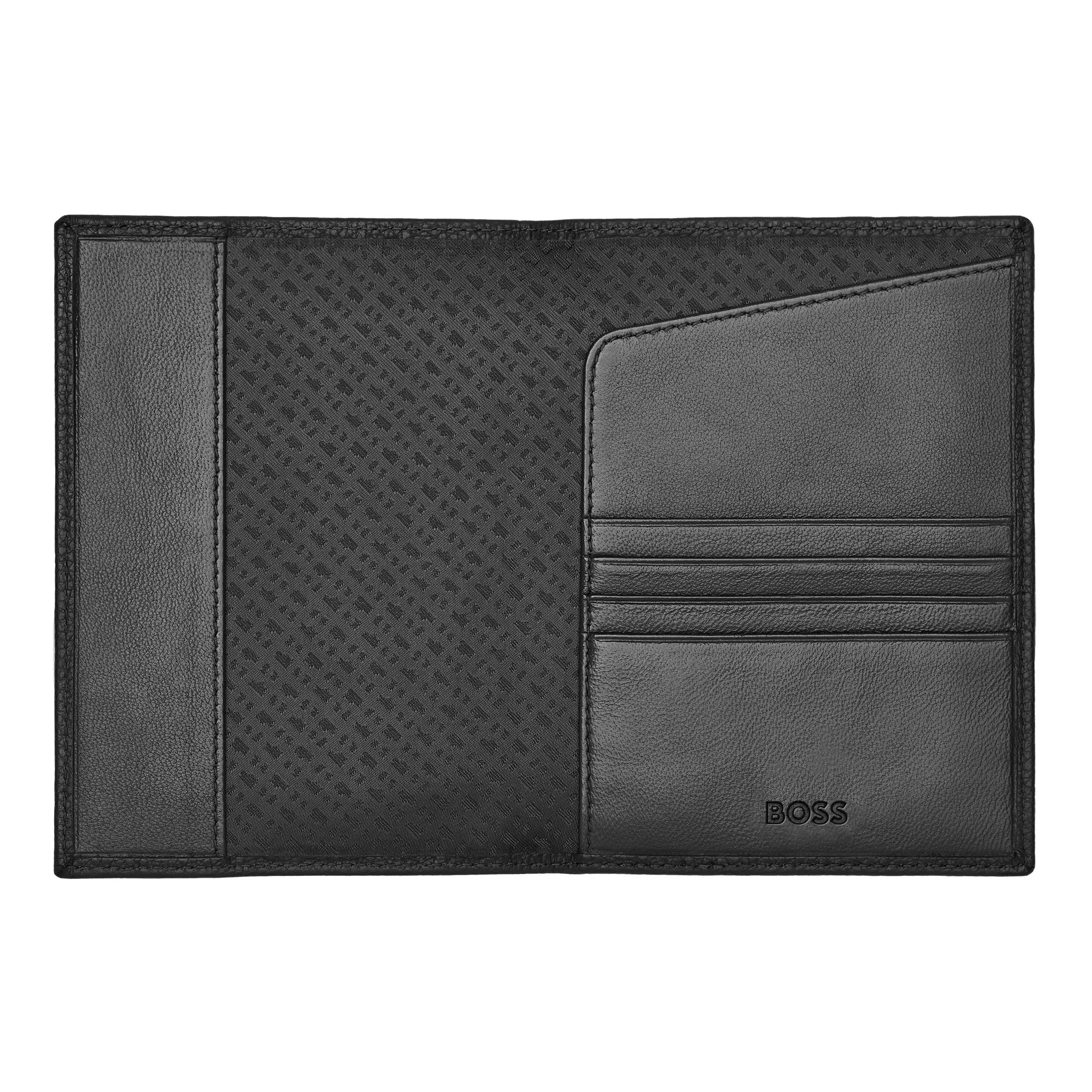 HUGO BOSS HLP416A-Passport holder Classic Grained Black