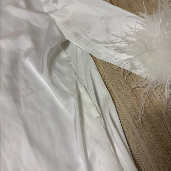 Hutch Faux-Feather Trim Robe