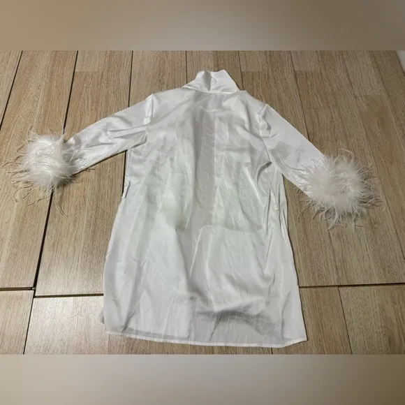 Hutch Faux-Feather Trim Robe
