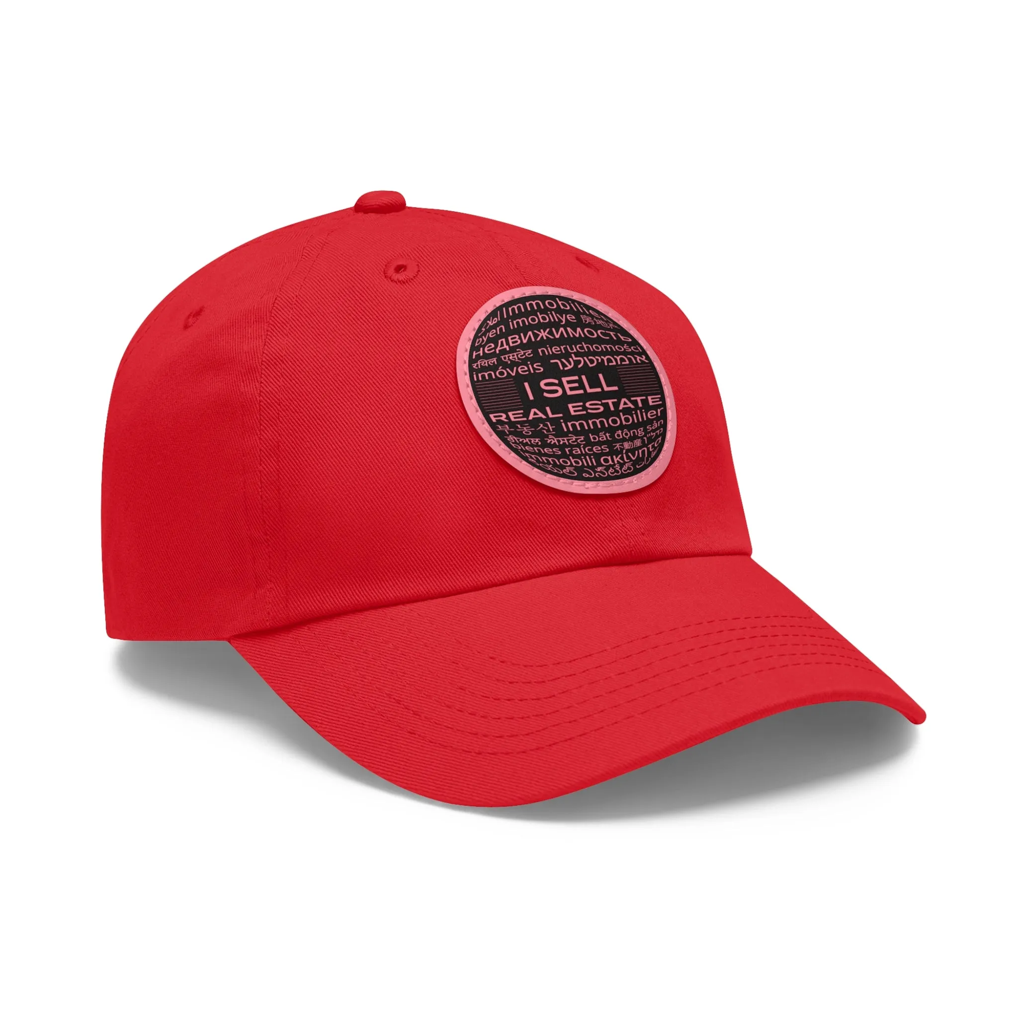 I Sell Real Estate Translated Dad Hat with Leather Patch (Round)