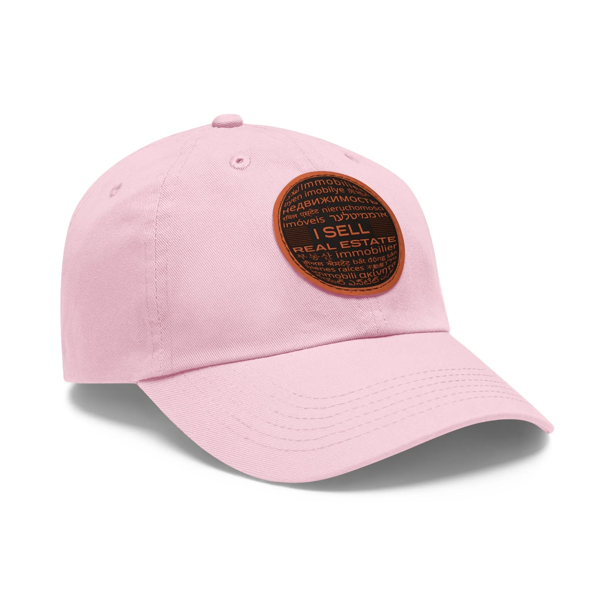 I Sell Real Estate Translated Dad Hat with Leather Patch (Round)