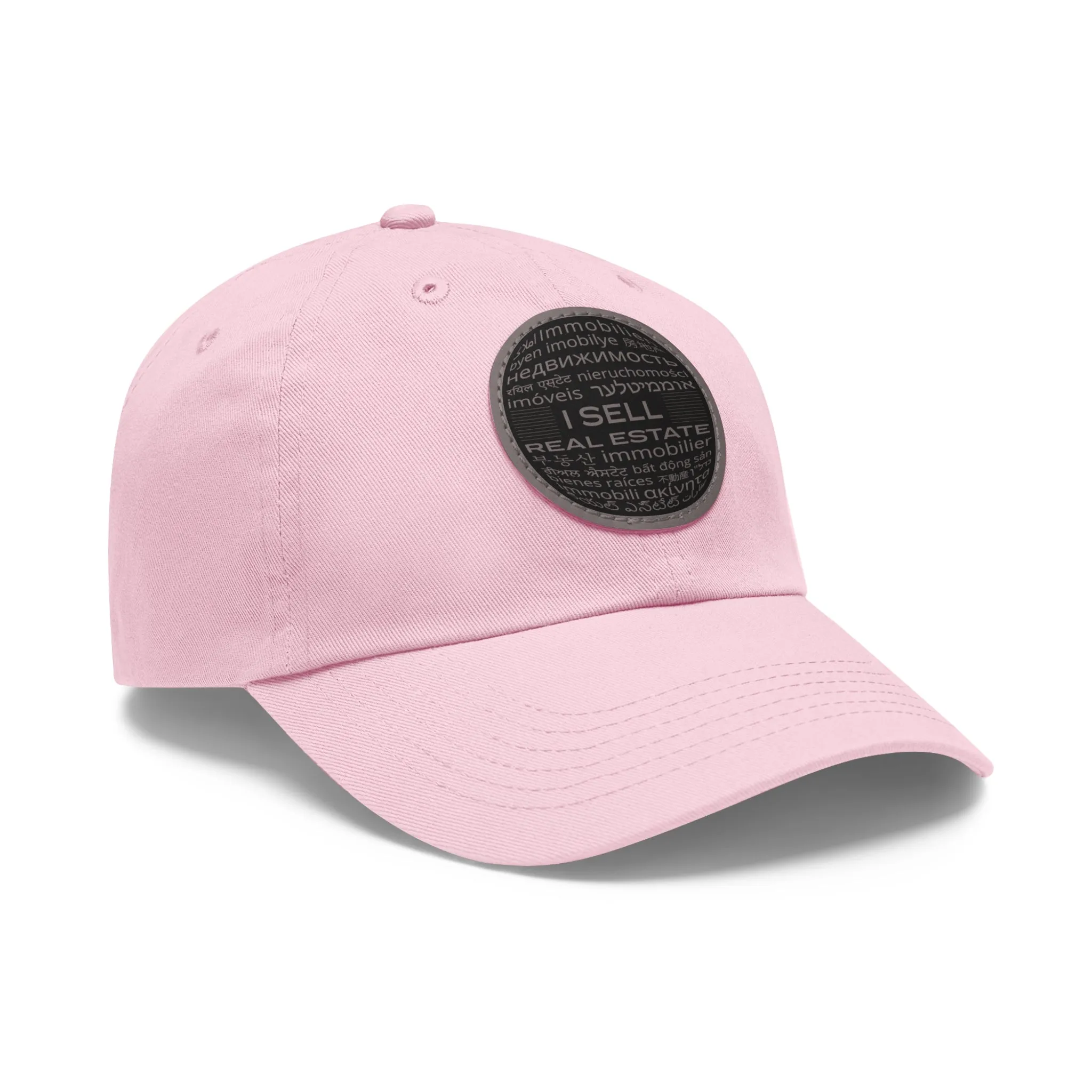 I Sell Real Estate Translated Dad Hat with Leather Patch (Round)