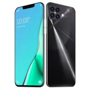 i12 6.7Inch Large Screen Phone Notch Screen Android Quickly Unlock Smartphone(10 512G) black_European plug