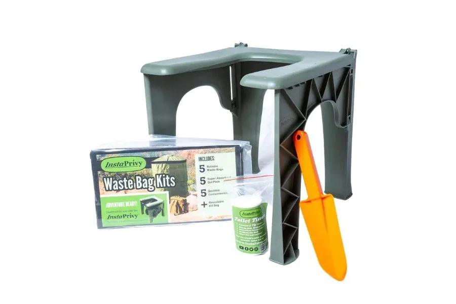 InstaPrivy Portable Toilet Kit in a Backpack