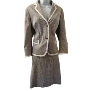 John Meyer Pinstripe 2-piece Skirt Suit