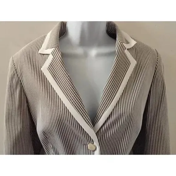 John Meyer Pinstripe 2-piece Skirt Suit