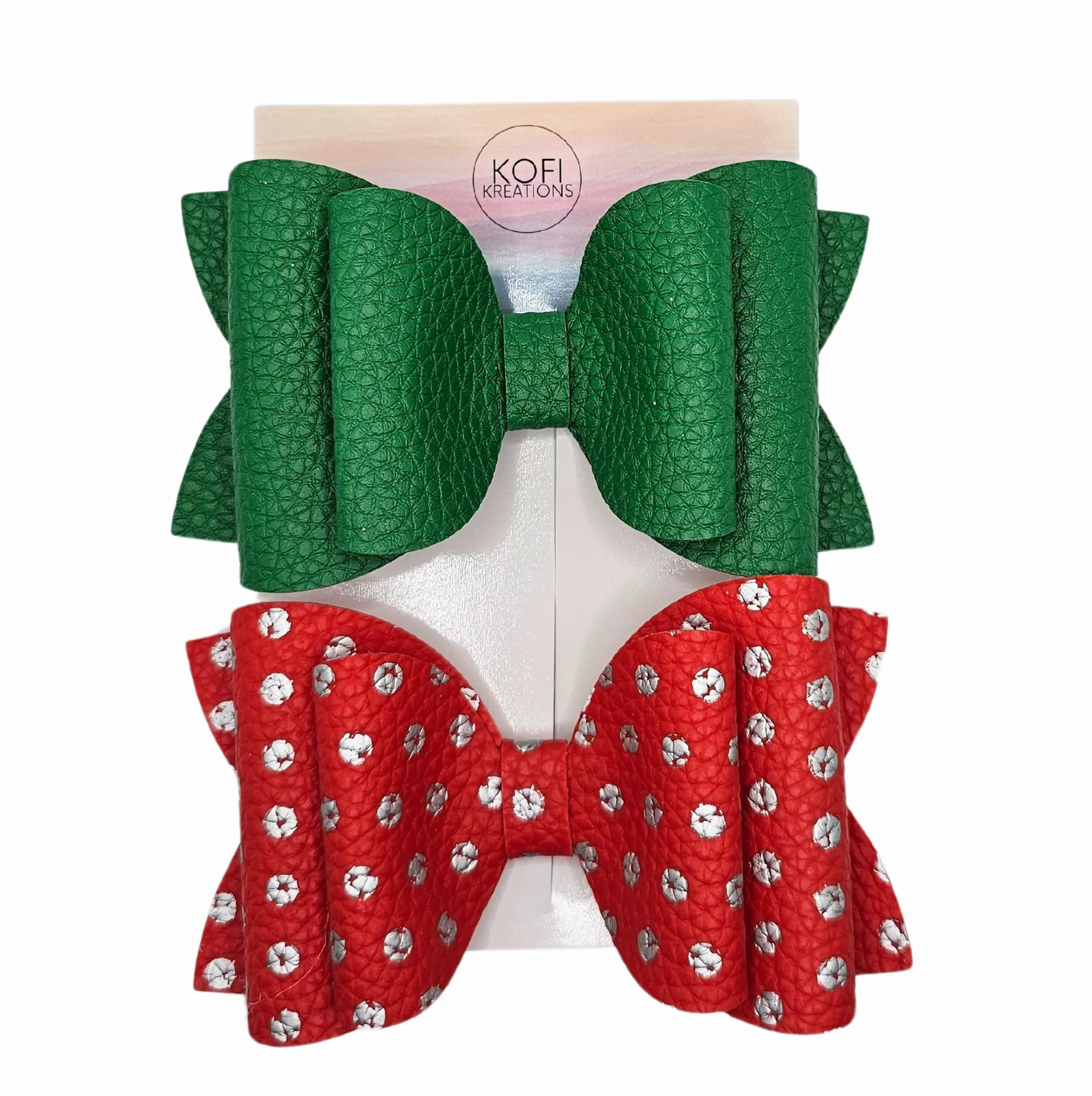 Josie Red & Green Faux Leather Set