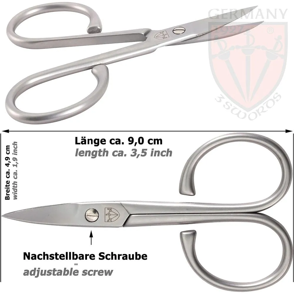 Kellermann 3 Swords 2-in-1 Nail & Cuticle Scissors: Premium Hand-Sharpened INOX Stainless Steel AE 1930