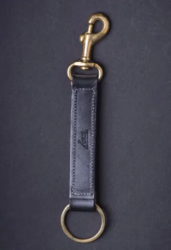 Keyring Strap With Brass Snap in Black