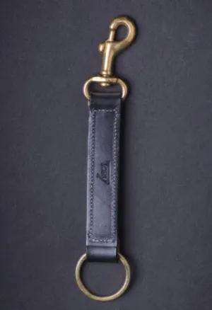 Keyring Strap With Brass Snap in Black