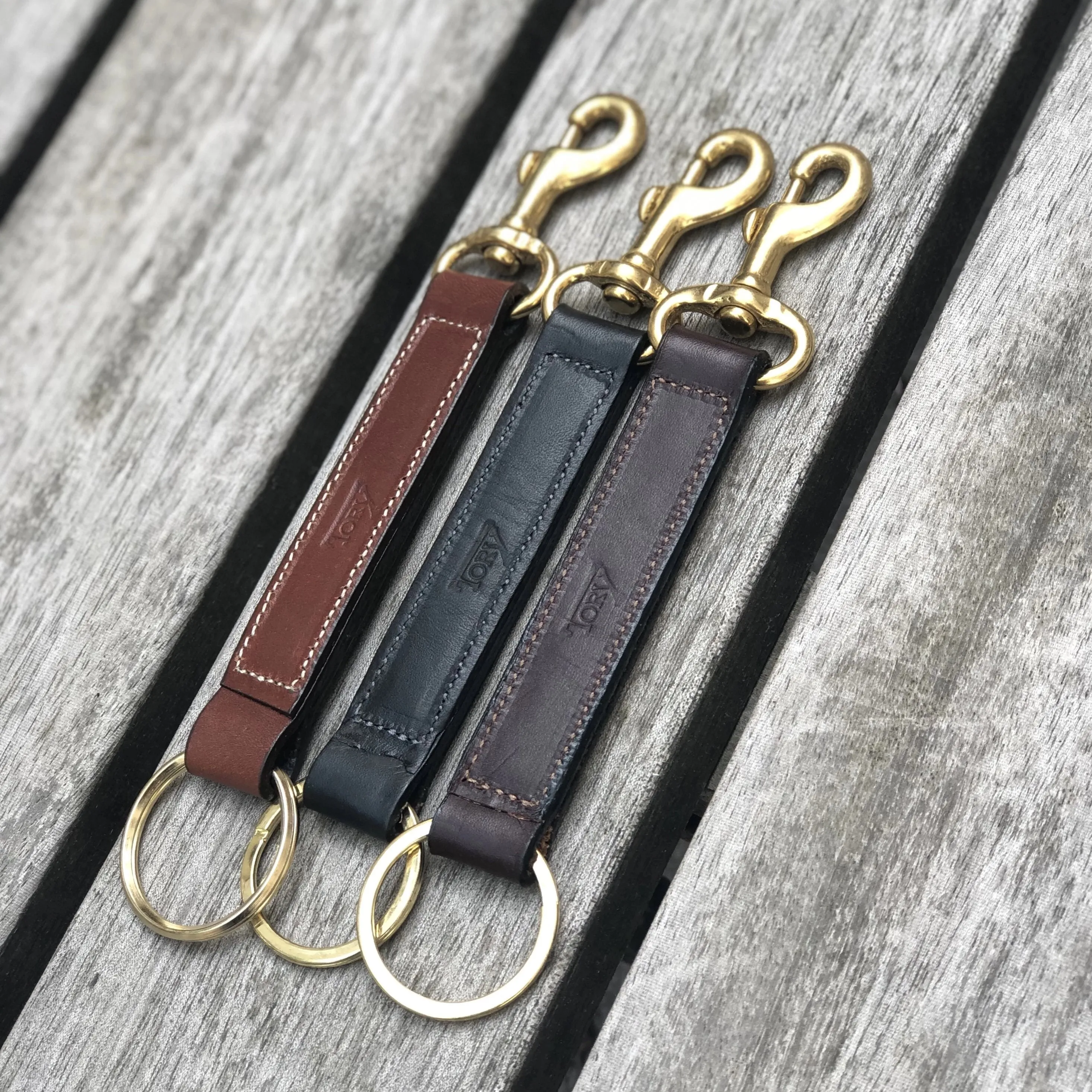Keyring Strap With Brass Snap in Oakbark