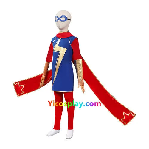 Kids Children 2022 Kamala Khan Cosplay Costume Halloween Outfits Suit